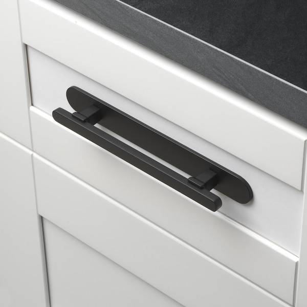 Gliderite Hardware 8 in. Matte Black Rounded Back Plate 5-1/16 in. Center to Center - 8343-128-MB, 25PK - 8343-128-MB-25