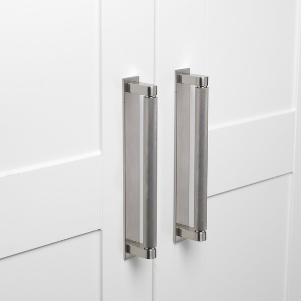 Gliderite Hardware 9 in. Satin Nickel Squared Back Plate 7-9/16 in. Center to Center - 9342-192-SN, 10PK - 9342-192-SN-10