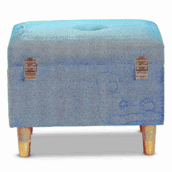 Baxton Studio Elias Modern and Contemporary Sky Blue Velvet Fabric and Oak Brown Finished Wood Storage Ottoman - 178-11319-ZORO