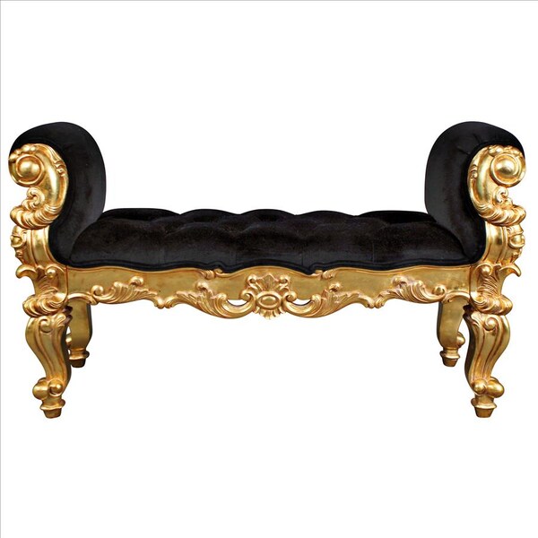 Design Toscano The Arrondissement Tufted Double Rolled Arm Bench - AF51693