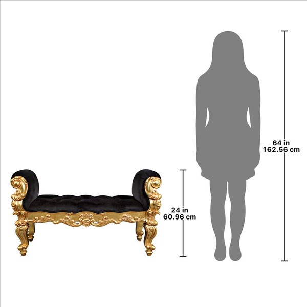 Design Toscano The Arrondissement Tufted Double Rolled Arm Bench - AF51693
