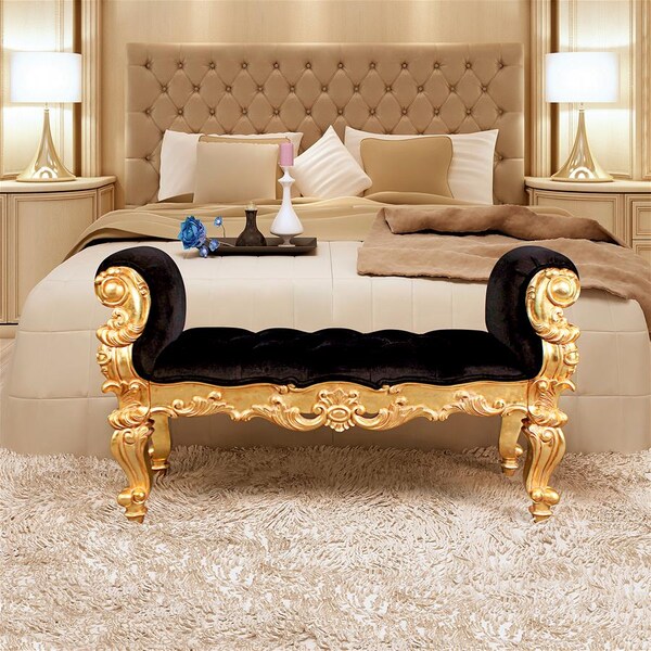 Design Toscano The Arrondissement Tufted Double Rolled Arm Bench - AF51693