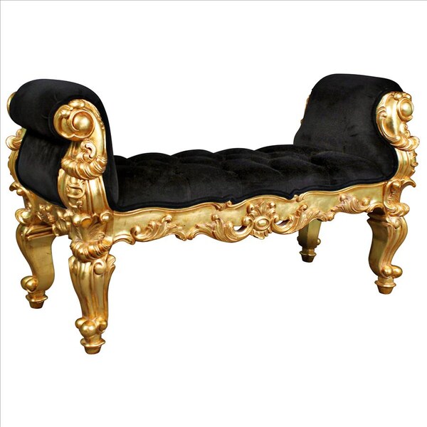 Design Toscano The Arrondissement Tufted Double Rolled Arm Bench - AF51693