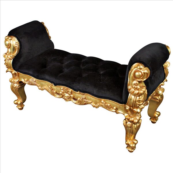 Design Toscano The Arrondissement Tufted Double Rolled Arm Bench - AF51693