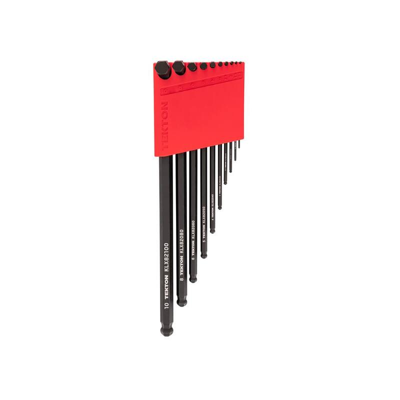 TEKTON Ball End Hex L- Key Set with Holder, 10-Piece (1.3-10 mm) - KLX91202