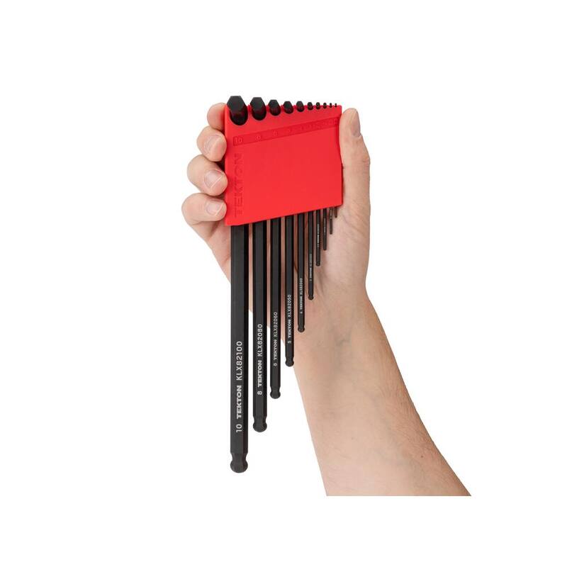 TEKTON Ball End Hex L- Key Set with Holder, 10-Piece (1.3-10 mm) - KLX91202