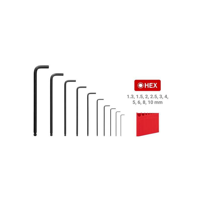 TEKTON Ball End Hex L- Key Set with Holder, 10-Piece (1.3-10 mm) - KLX91202