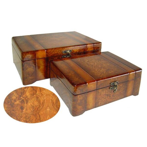 H2H Cheung's Rectangular Wooden Decorative Box Set of 2 - H22546421