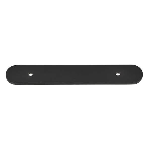 Gliderite Hardware 6 in. Matte Black Rounded Back Plate 3-3/4 in. Center to Center - 6343-96-MB, 5PK - 6343-96-MB-5
