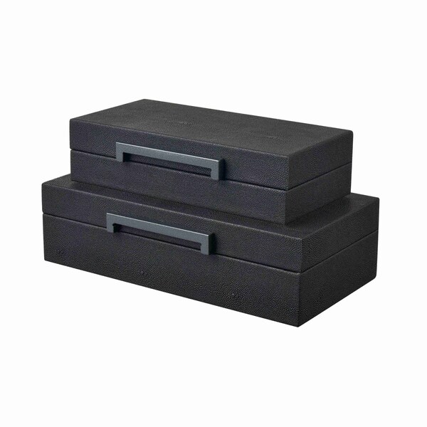 Elk Studio Grackle Box - Set of 2 Black - S0057-11216/S2