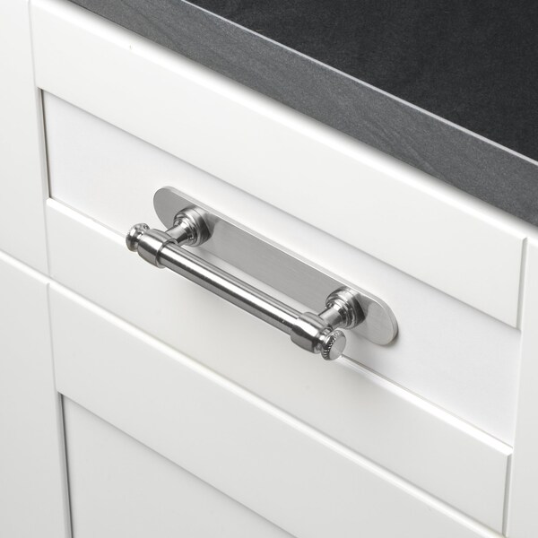 Gliderite Hardware 6 in. Satin Nickel Rounded Back Plate 3-3/4 in. Center to Center - 6343-96-SN, 10PK - 6343-96-SN-10