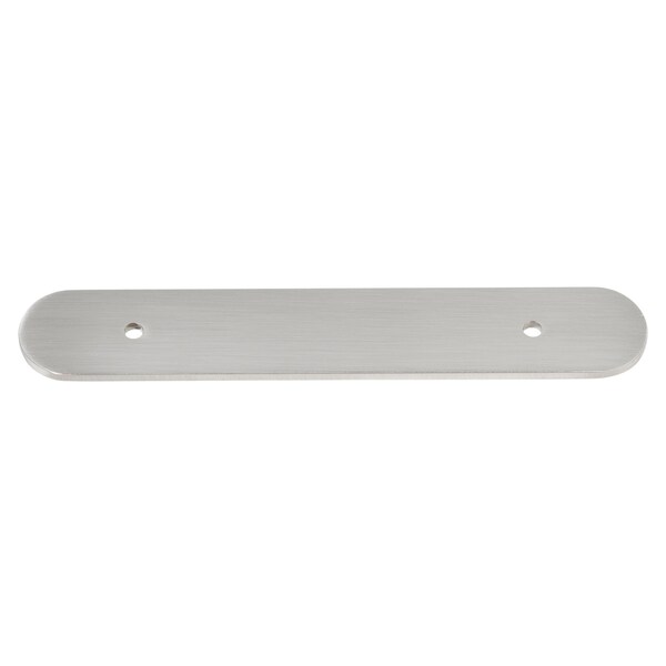 Gliderite Hardware 6 in. Satin Nickel Rounded Back Plate 3-3/4 in. Center to Center - 6343-96-SN, 10PK - 6343-96-SN-10