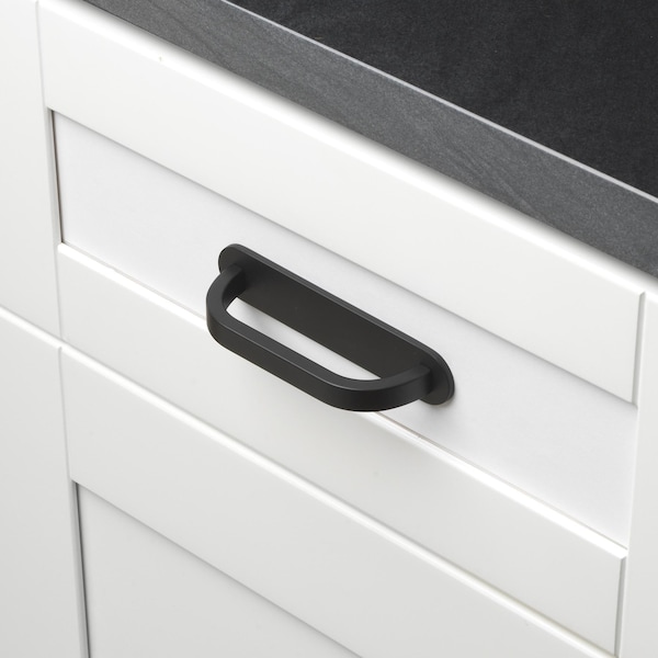 Gliderite Hardware 4-3/4 in. Matte Black Rounded Back Plate 3-3/4 in. Center to Center - 5343-96-MB, 5PK - 5343-96-MB-5
