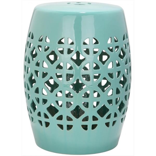 Safavieh Ceramic Circle Lattice Garden Stool - Robbins Egg Blue - ACS4508C