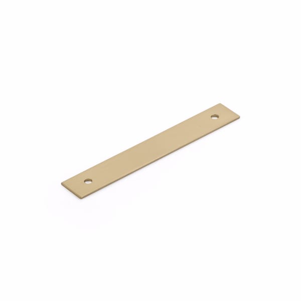 Schaub 4in Center to Center Pub House Backplate for Pull Signature Satin Brass Finish - 5104B-SSB