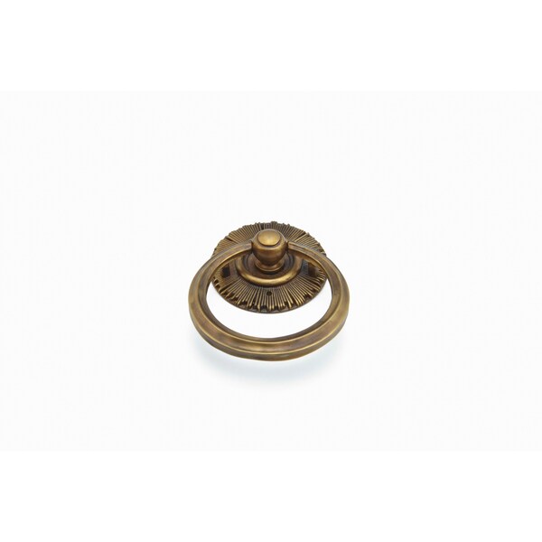 Schaub 2-1/4in x 3in Sunburst Ring Pull and Backplate Estate Dover Finish - 977-ED