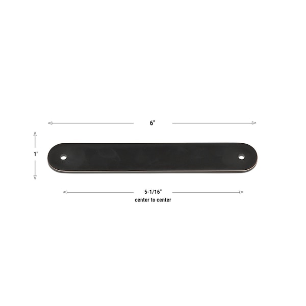 Gliderite Hardware 6 in. Oil Rubbed Bronze Rounded Back Plate 5-1/16 in. Center to Center - 6343-128-ORB, 5PK - 6343-128-ORB-5