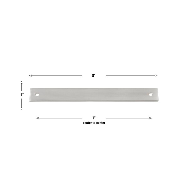 Gliderite Hardware 8 in. Satin Nickel Squared Back Plate 7 in. Center to Center - 8342-178-SN, 5PK - 8342-178-SN-5