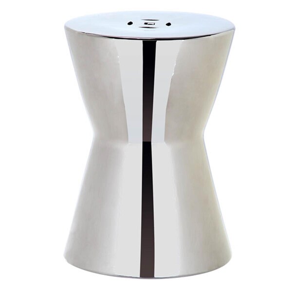 Safavieh Liana Garden Stool- Plated Silver - 18 x 13 x 13 in. - ACS4541G