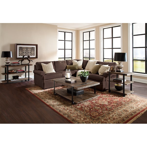 Alaterre Furniture Modesto Metal Strap and Reclaimed Wood End Table with Shelf - AMSA0120
