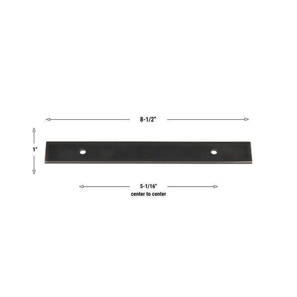 Gliderite Hardware 8-1/2 in. Oil Rubbed Bronze Squared Back Plate 5-1/16 in. Center to Center - 8342-128-ORB, 5PK - 8342-128-ORB-5