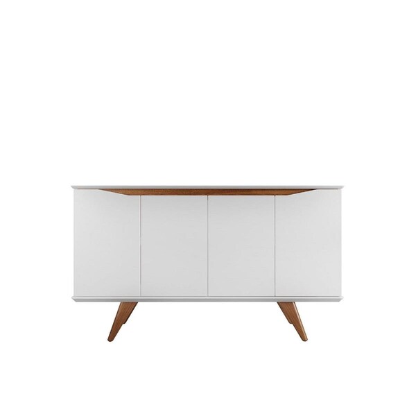 Designed To Furnish 53.15 in. 4 Shelves Tudor Sideboard White Matte & Maple Cream - DE3068738