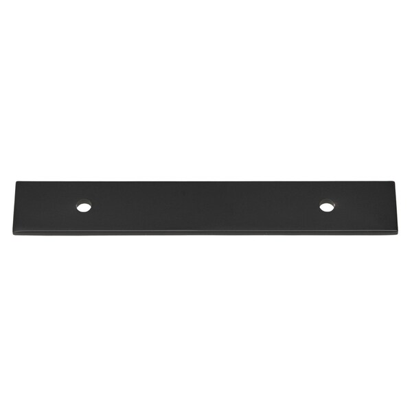 Gliderite Hardware 6 in. Matte Black Squared Back Plate 3-3/4 in. Center to Center - 6342-96-MB, 5PK - 6342-96-MB-5