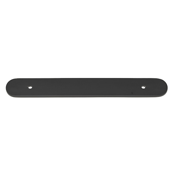 Gliderite Hardware 7-1/4 in. Matte Black Rounded Back Plate 5-1/16 in. Center to Center - 7343-128-MB, 5PK - 7343-128-MB-5
