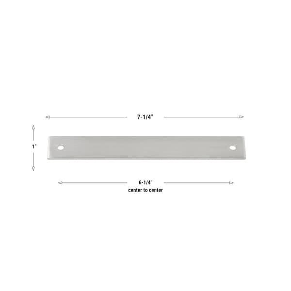 Gliderite Hardware 7-1/4 in. Satin Nickel Squared Back Plate 6-1/4 in. Center to Center - 7342-160-SN, 5PK - 7342-160-SN-5