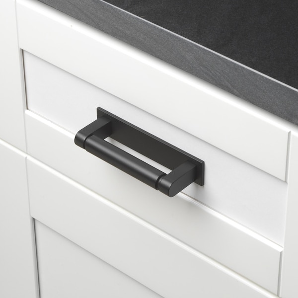 Gliderite Hardware 4-3/4 in. Matte Black Squared Back Plate 3-3/4 in. Center to Center - 5342-96-MB, 25PK - 5342-96-MB-25