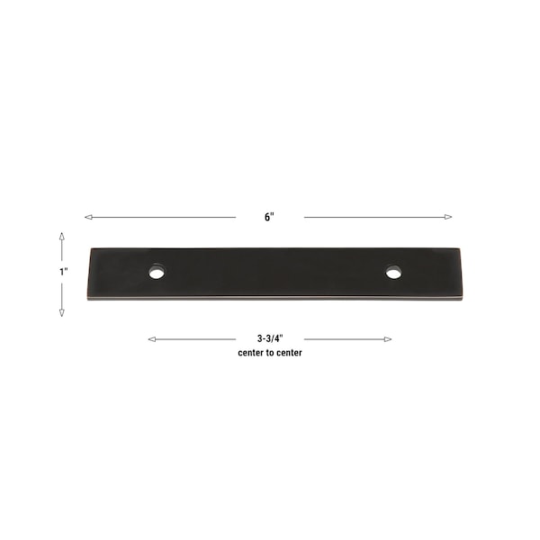 Gliderite Hardware 6 in. Oil Rubbed Bronze Squared Back Plate 3-3/4 in. Center to Center - 6342-96-ORB, 10PK - 6342-96-ORB-10