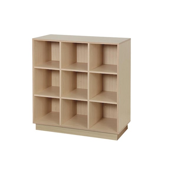 Made4Mattress 12 in. 9 Wood Cubbie Single Sided Display, Maple - MA1105534