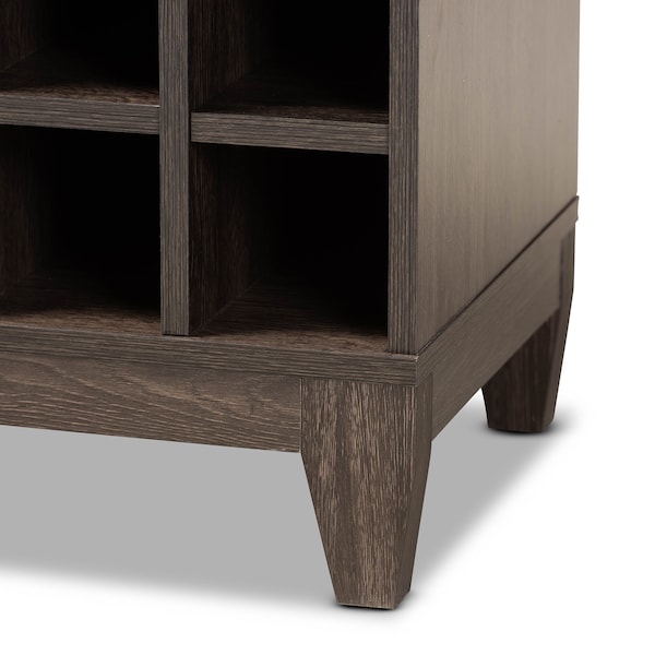 Baxton Studio Trenton Modern and Contemporary Dark Brown Finished Wood 1-Drawer Wine Storage Cabinet - 178-11228-ZORO