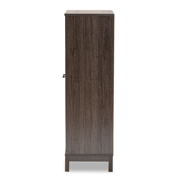 Baxton Studio Trenton Modern and Contemporary Dark Brown Finished Wood 1-Drawer Wine Storage Cabinet - 178-11228-ZORO