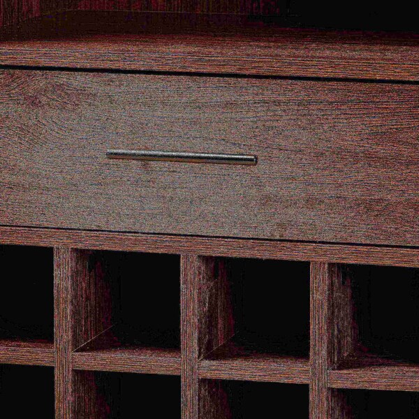 Baxton Studio Trenton Modern and Contemporary Dark Brown Finished Wood 1-Drawer Wine Storage Cabinet - 178-11228-ZORO