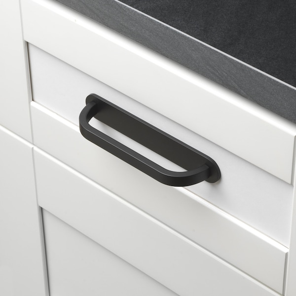 Gliderite Hardware 6 in. Matte Black Rounded Back Plate 5-1/16 in. Center to Center - 6343-128-MB, 5PK - 6343-128-MB-5