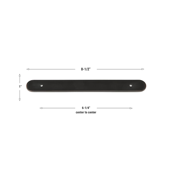Gliderite Hardware 8-1/2 in. Oil Rubbed Bronze Rounded Back Plate 6-1/4 in. Center to Center - 9343-160-ORB, 5PK - 9343-160-ORB-5
