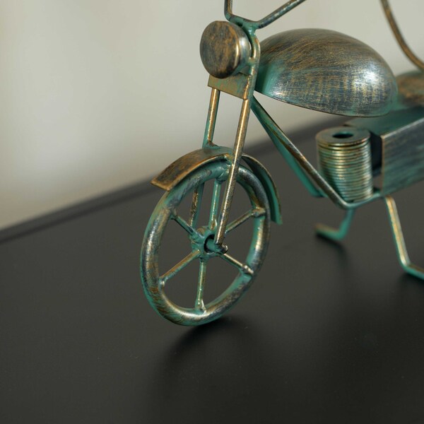 Vintiquewise Metal Figurine Motorcycle Shaped Vintage Wine Single Bottle Holder Stand Rack - QI004317