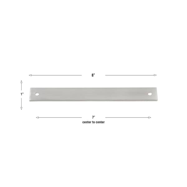 Gliderite Hardware 8 in. Satin Nickel Squared Back Plate 7 in. Center to Center - 8342-178-SN, 10PK - 8342-178-SN-10