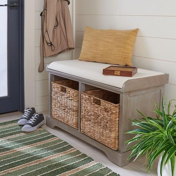 Safavieh Freddy Storage Bench- Winter Melody - 19.9 X 16.1 X 33.5 In. - AMH5736G