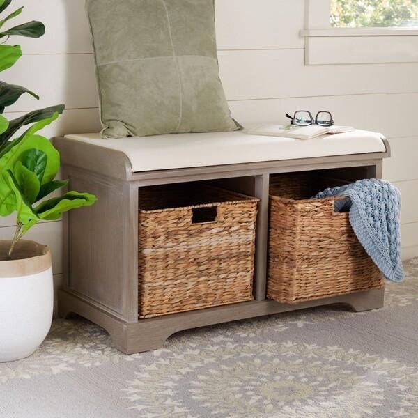 Safavieh Freddy Storage Bench- Winter Melody - 19.9 X 16.1 X 33.5 In. - AMH5736G