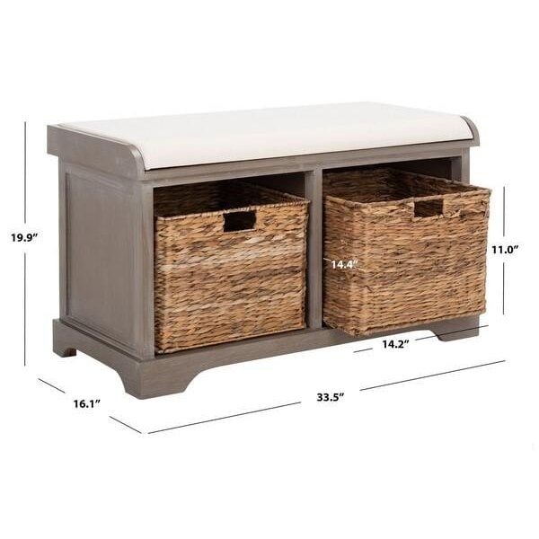 Safavieh Freddy Storage Bench- Winter Melody - 19.9 X 16.1 X 33.5 In. - AMH5736G