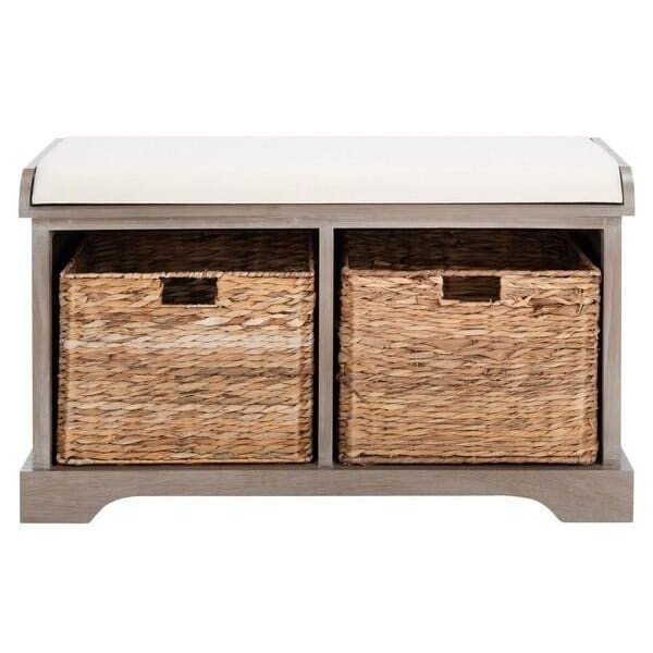 Safavieh Freddy Storage Bench- Winter Melody - 19.9 X 16.1 X 33.5 In. - AMH5736G