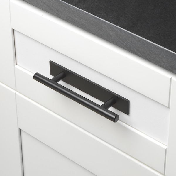 Gliderite Hardware 6 in. Matte Black Squared Back Plate 3-3/4 in. Center to Center - 6342-96-MB, 25PK - 6342-96-MB-25