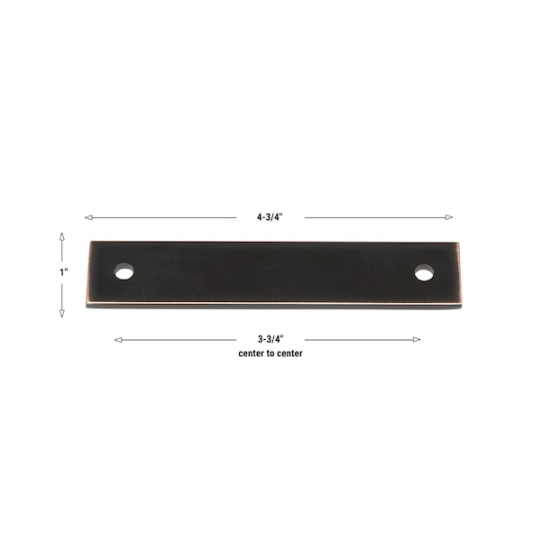 Gliderite Hardware 4-3/4 in. Oil Rubbed Bronze Squared Back Plate 3-3/4 in. Center to Center - 5342-96-ORB, 10PK - 5342-96-ORB-10