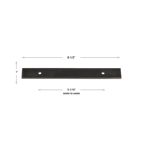 Gliderite Hardware 8-1/2 in. Oil Rubbed Bronze Squared Back Plate 5-1/16 in. Center to Center - 8342-128-ORB, 10PK - 8342-128-ORB-10