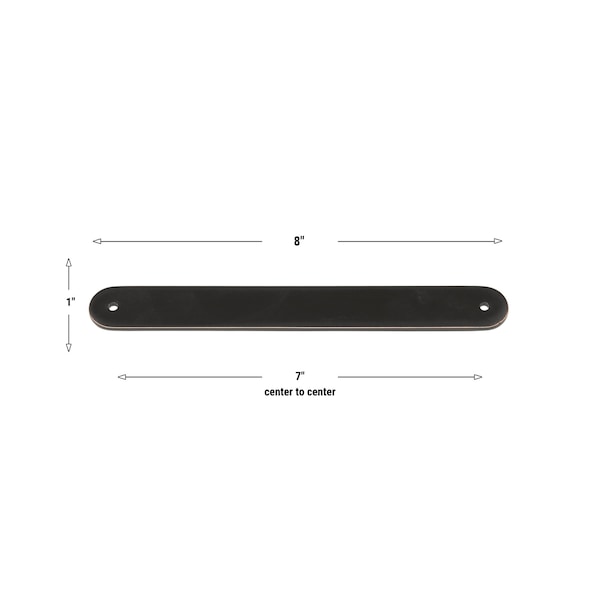 Gliderite Hardware 8 in. Oil Rubbed Bronze Rounded Back Plate 7 in. Center to Center - 8343-178-ORB, 25PK - 8343-178-ORB-25