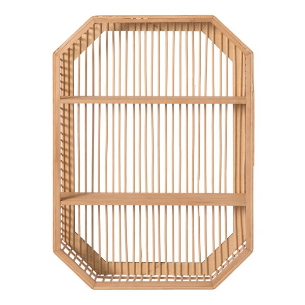 Vintiquewise Decorative Rectangle Display Shelf With 2 Shelves for The Dining Room, Living Room, or Office. - QI004515