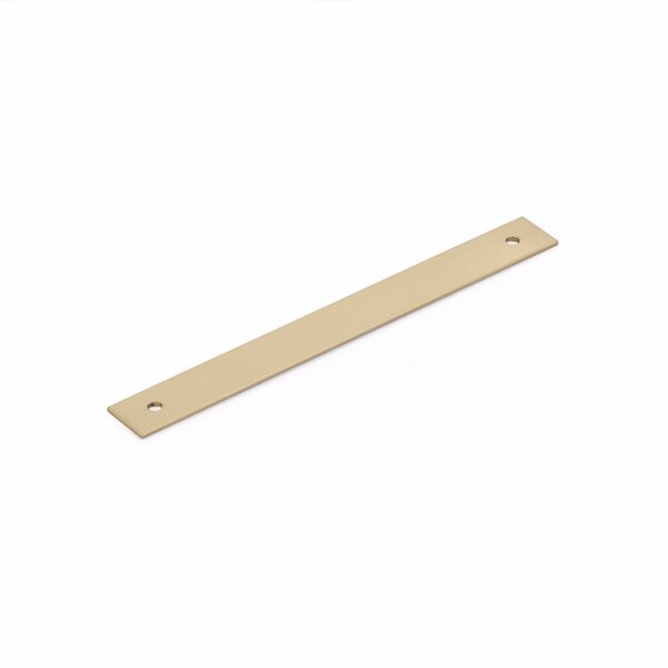 Schaub 6in Center to Center Pub House Backplate for Pull Signature Satin Brass Finish - 5106B-SSB