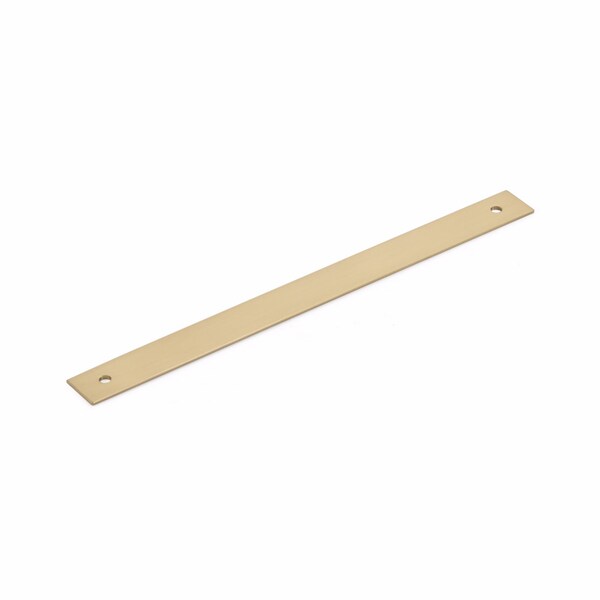 Schaub 8in Center to Center Pub House Backplate for Pull Signature Satin Brass Finish - 5108B-SSB